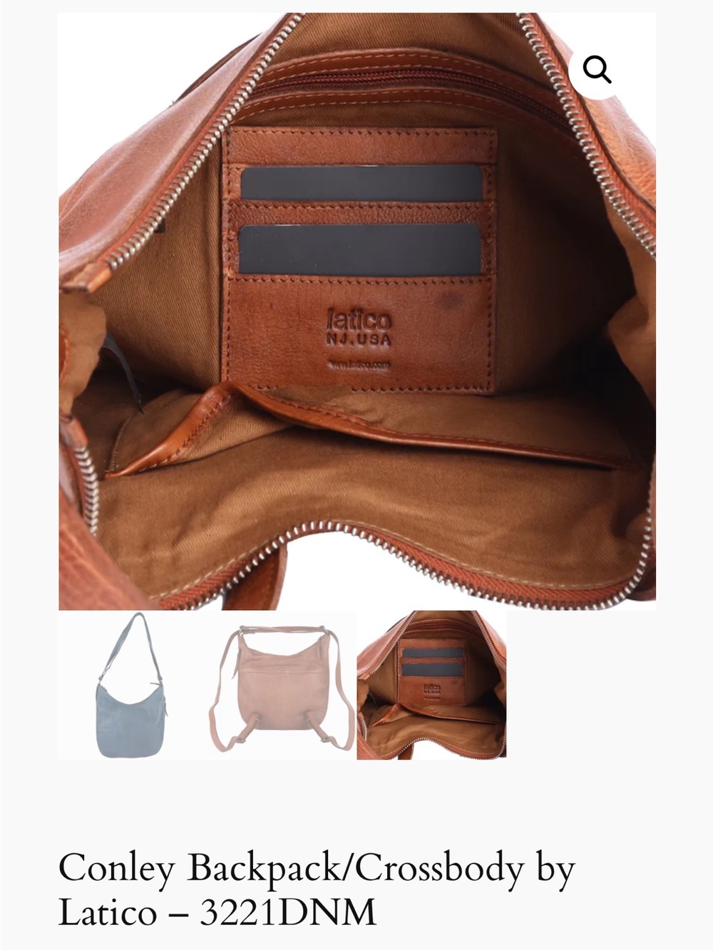 New Conley Backpack/Crossbody by Latico – Denim 3221DNM - Picture 5 of 5